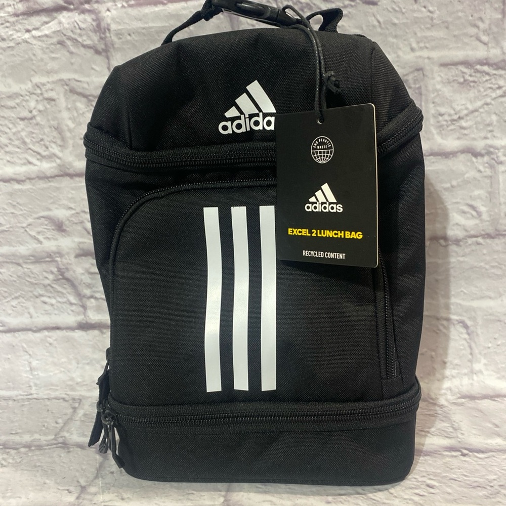 NWT Adidas Excel 2 Insulated Double Zip Lunch Bag Black & White